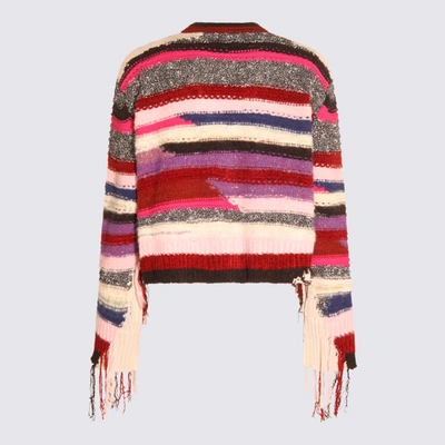 Amiri Cardigan In Multicolor Cotton And Nylon In Purple