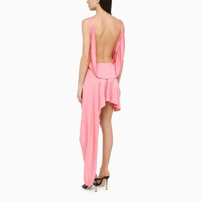 Shop Bally Draped Dress In Pink