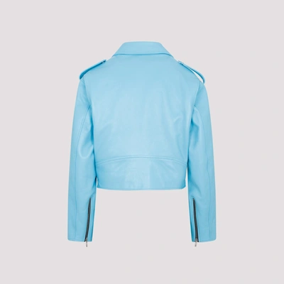 Shop Alaïa Biker Jacket In Blue