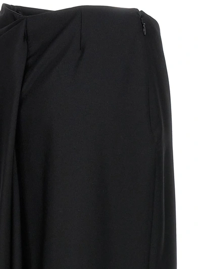 Shop Alexander Mcqueen 'slashed Drape' Skirt In Black