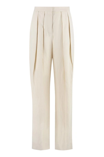 Shop Stella Mccartney Stretch Viscose Trousers In Ivory