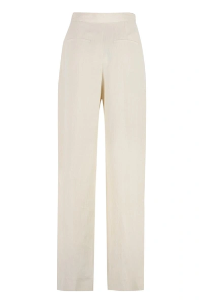 Shop Stella Mccartney Stretch Viscose Trousers In Ivory