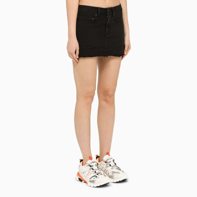 Shop Balenciaga Denim Skirt In Black