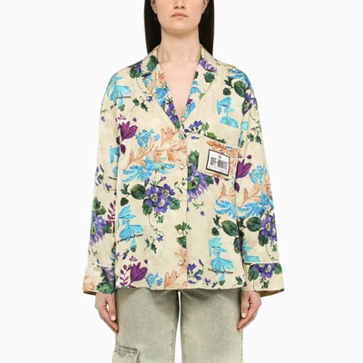 Shop Off-white ™ Sand Floral Pattern Shirt In Beige
