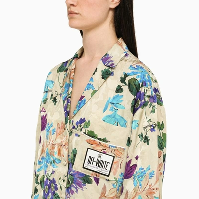 Shop Off-white ™ Sand Floral Pattern Shirt In Beige