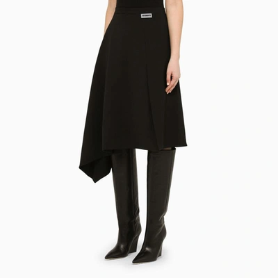 Shop Vetements Asymmetrical Skirt In Black
