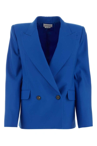 Shop Alexander Mcqueen Jackets And Vests In Blue