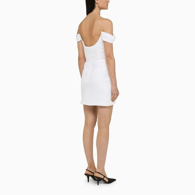 Shop Costarellos Leanna Ecru Short Dress In Grey