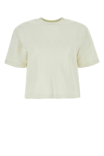 Off-white Embossed-pattern Cotton T-shirt In White