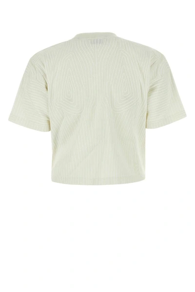 Off-white Embossed-pattern Cotton T-shirt In White