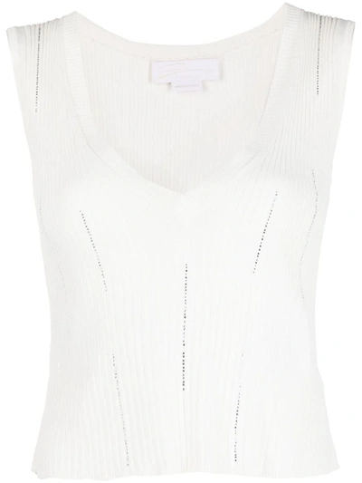 Shop Genny Cropped Top With Rhinestones In White