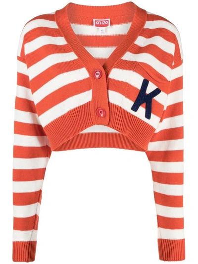 Shop Kenzo Nautical Stripes Cardigan Clothing In 21 Medium Red
