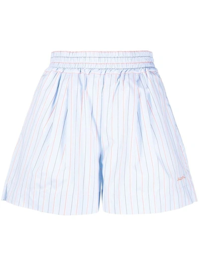 Shop Marni Cotton Shorts In Clear Blue