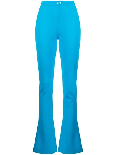 Shop Off-white Leggings With Logo In Blue