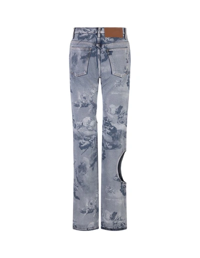 Shop Off-white Cut-out Meteor Baggy Jeans In Blue