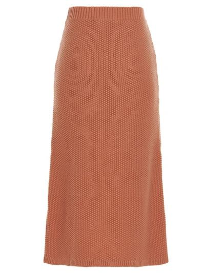 Chloé Flared Maxi Skirt In Orange