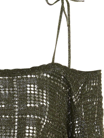 Shop Gcds 'monogram Macramé' Sweater In Green