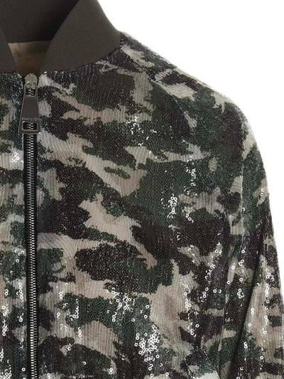 Khrisjoy Sequin Bomber Jacket Casual Jackets And Parka Green In Green