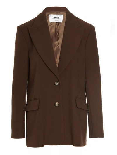 Shop Ombra Milano 'n°1' Blazer Jacket In Brown