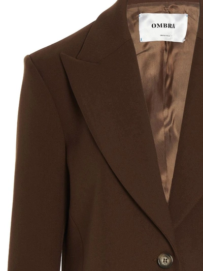 Shop Ombra Milano 'n°1' Blazer Jacket In Brown