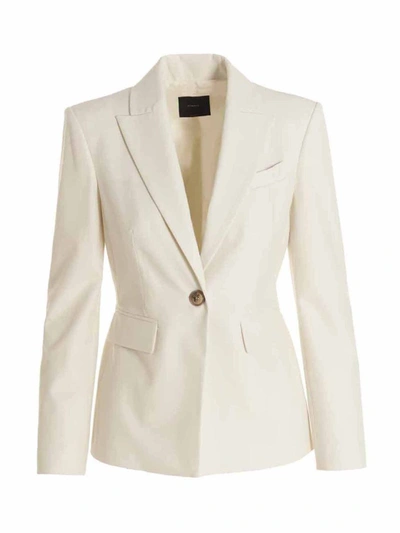 Shop Pinko Single-breasted Blazer Jacket In White