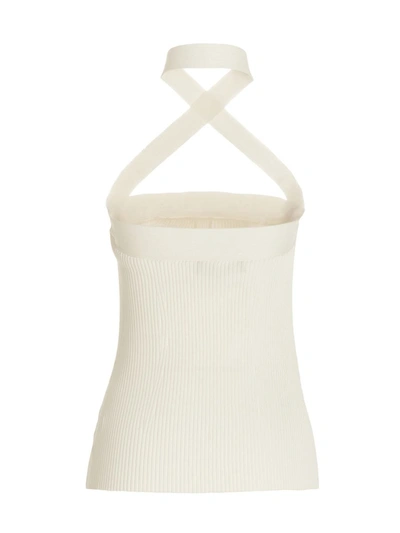 Proenza Schouler Asymmetric Shoulder Knit Top In White