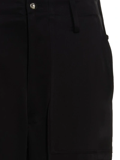 David Koma Satin Cargo Pants Belt Loops In Black