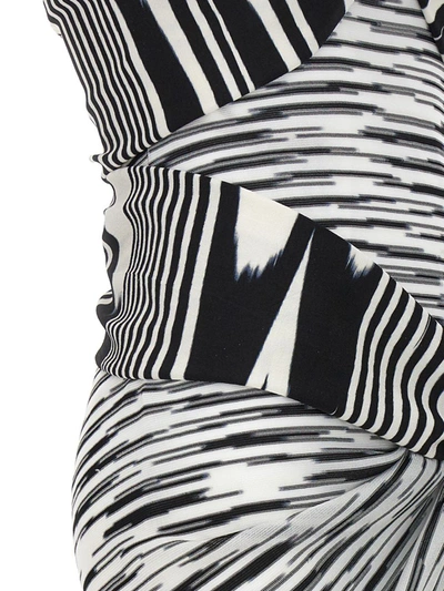 Shop Missoni Sport Geometric Patterned Long Dress In White/black