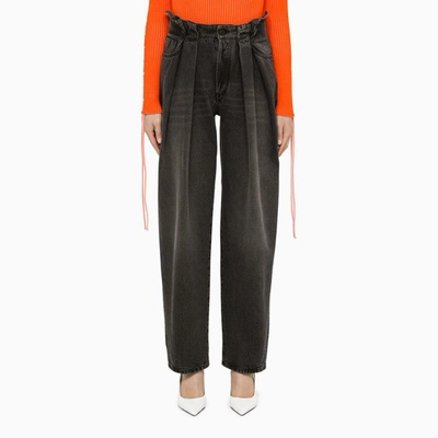 Off-white Black Washed Balloon Jeans In Black