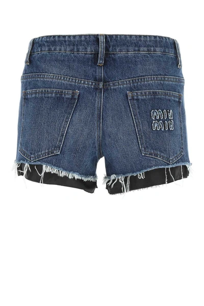 Shop Miu Miu Shorts In Blue