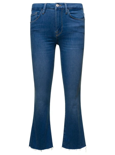 Shop Frame Le Crop Mini Boot Blue Jeans Woman