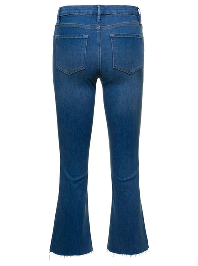 Shop Frame Le Crop Mini Boot Blue Jeans Woman