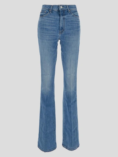 Shop Mother Weekender Slice Heel Jeans In <p> Jeans In Blue Denim Cotton With Belle De Jour Washed