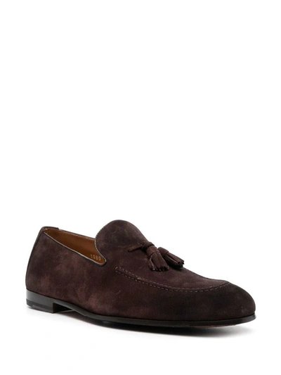 Shop Doucal's Loafer With Tassels In Suede In Brown
