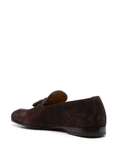 Shop Doucal's Loafer With Tassels In Suede In Brown