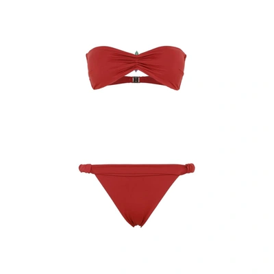 Shop Moeva Zeta Lucille Bikini Swimwear In Red