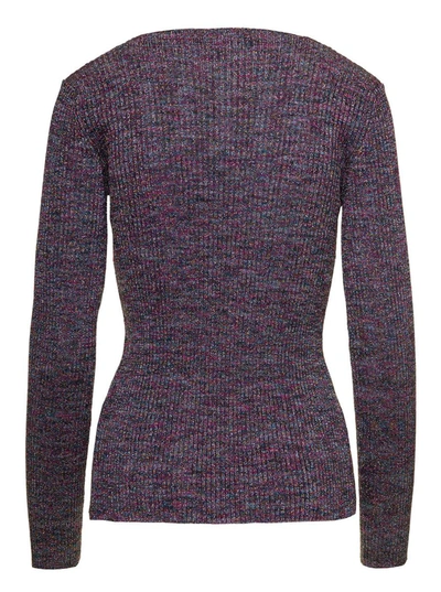 Gcds Glittered Knit V-neck Cardigan In Grey