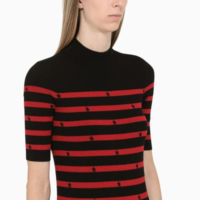 Shop Red Valentino Redvalentino Long Black And Red Dress In Multicolor