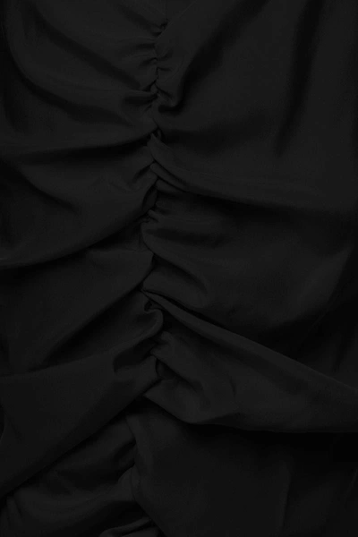 Shop Gauge81 'midori' One-shoulder Mini Black Dress With Cut-out Detail In Silk Woman