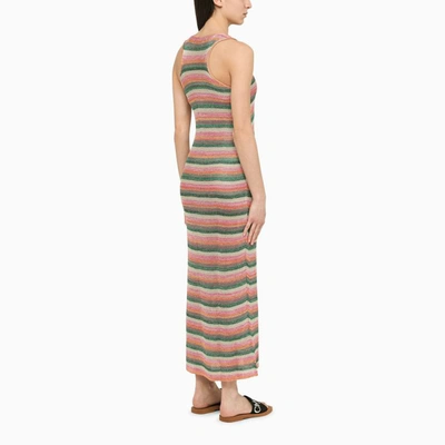 Shop Roberto Collina Striped Long Dress In Multicolor