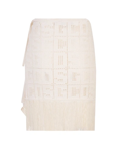 Shop Gcds Monogram Macramè Pareo Mini Skirt In White
