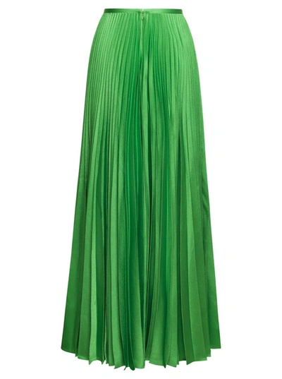 Shop Solace London 'henley' Green Long Pleated Skirt Woman