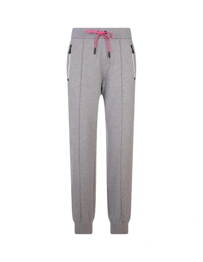 Shop Moncler Grenoble Joggers With Contrast Drawstring In Grey