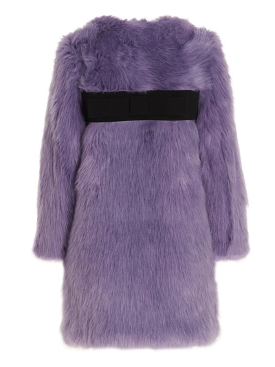 Shop Alabama Muse 'kate' Faux Fur Coat In Purple