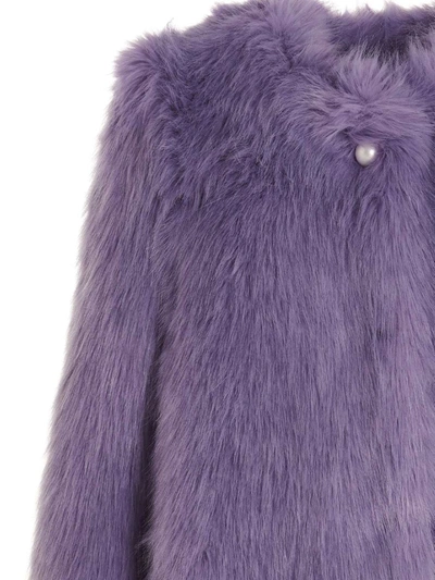 Shop Alabama Muse 'kate' Faux Fur Coat In Purple