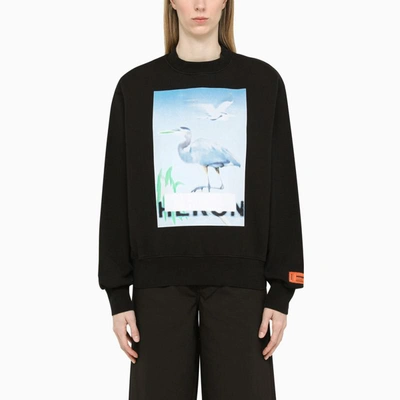 Shop Heron Preston Crewneck Sweatshirt With Print In Black