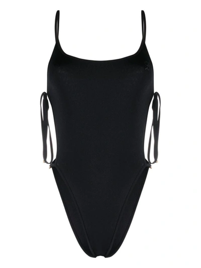 Blumarine Side Ties Onepiece Swimsuit In Black