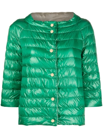 Shop Herno Reversible Down Jacket Clothing In Green