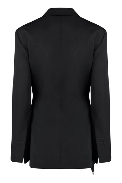 Shop Jacquemus Tibau Double Breasted Blazer In Black