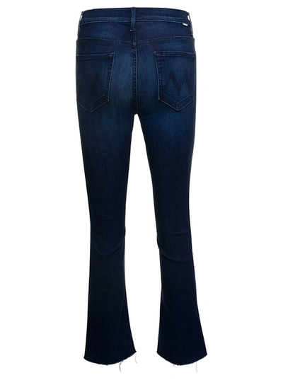 Shop Mother 'the Insider' Blue Jeans With Lightly Flared Leg In Cotton Blend Denim Woman